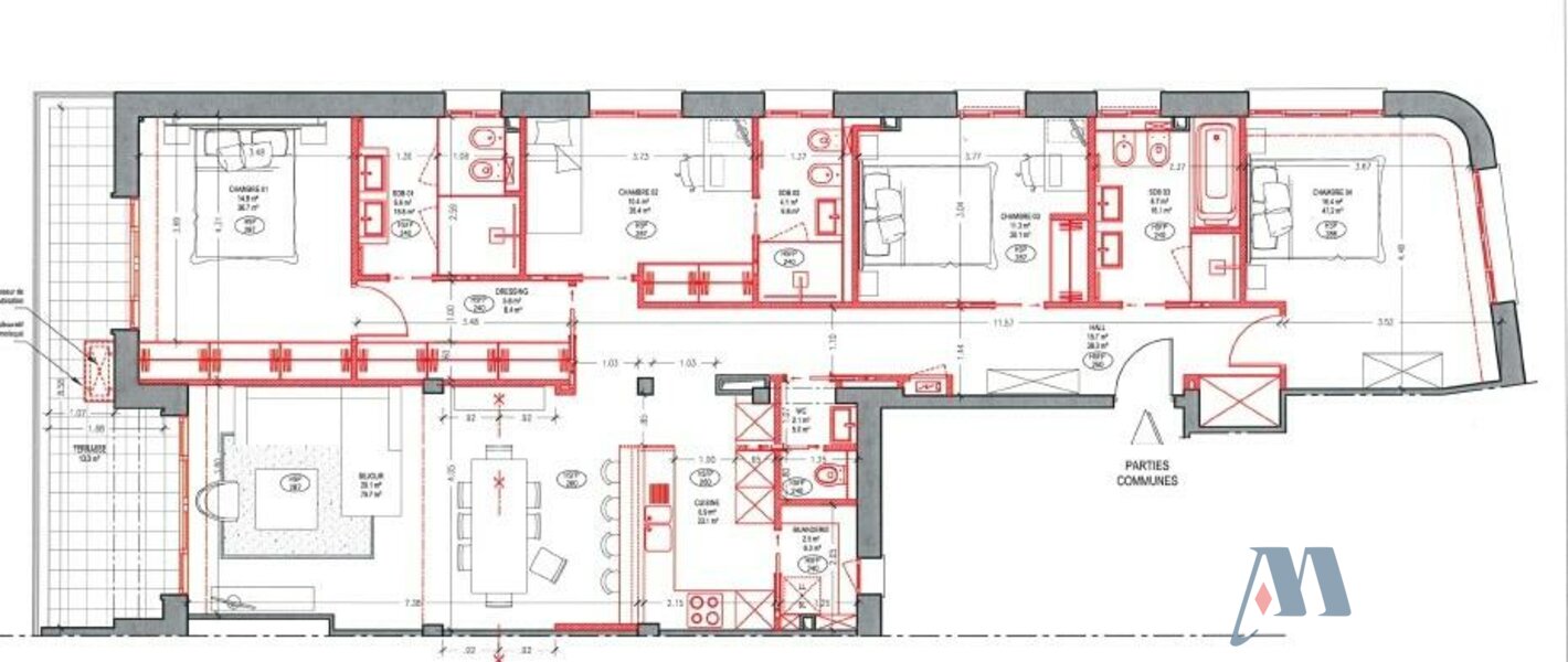 5 ROOM APARTMENT - CARRÉ D'OR - Floorplan loop.index0+1 / 1